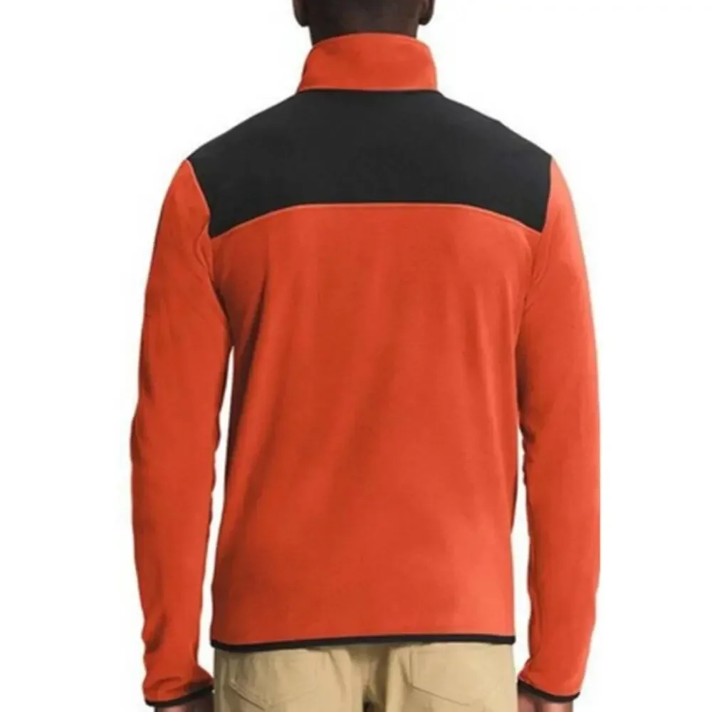 The North Face Orange Flare TKA Glacier Snap Neck Black Fleece Pullover